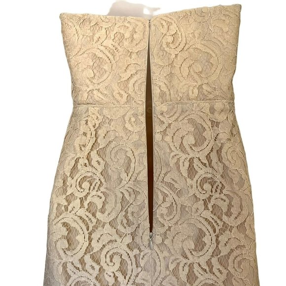J.CREW “KELSEY” ECRU CHAMPAGNE LEAVER LACE SHEATH DRESS SIZE 4 - Picture 12 of 14